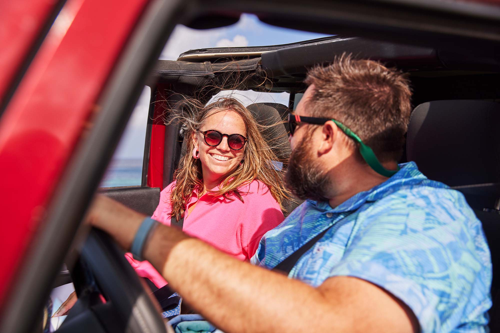 Tommy Nolan and Candice Hopkins-Nolan in Jeep