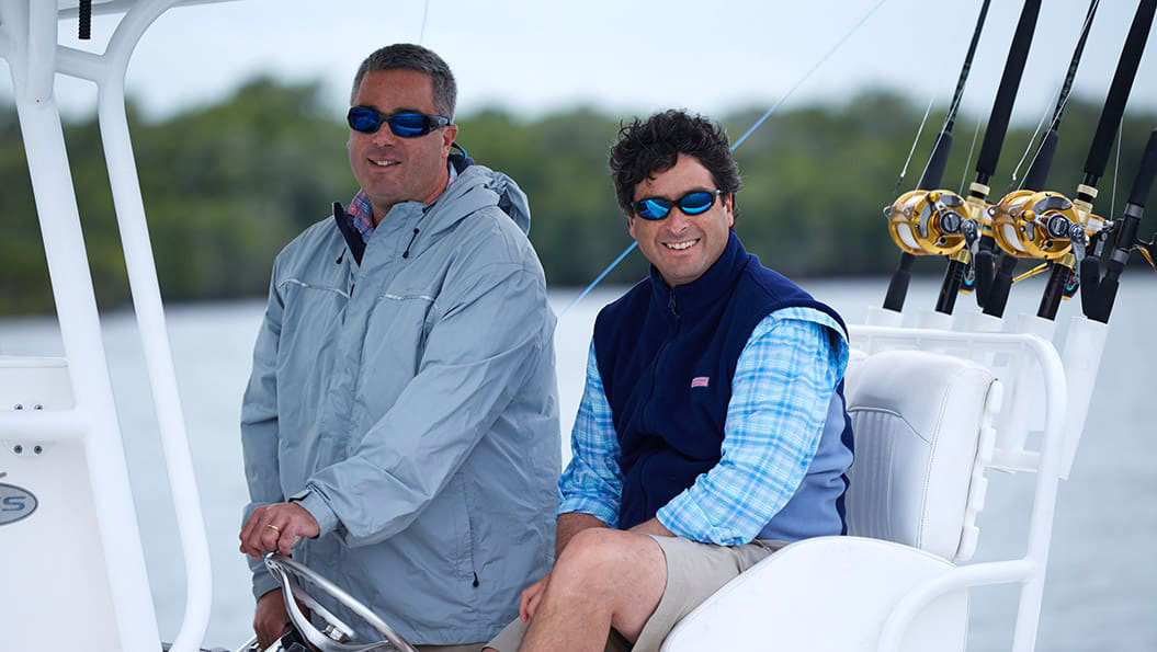 vineyard vines employee with vineyard vines gift box