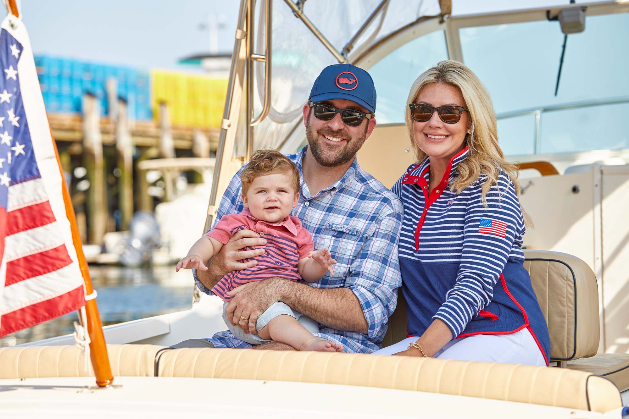 Erin Ovalle and her family on a boat