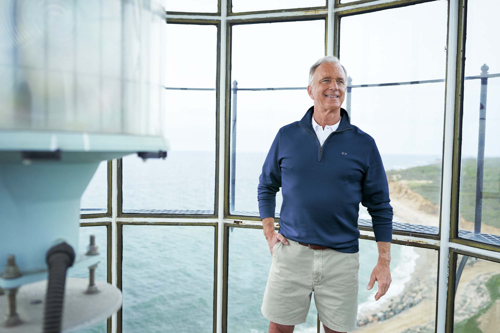 Joe Gaviola inside Montauk Point Lighthouse