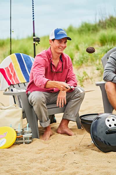 man enjoying the beach