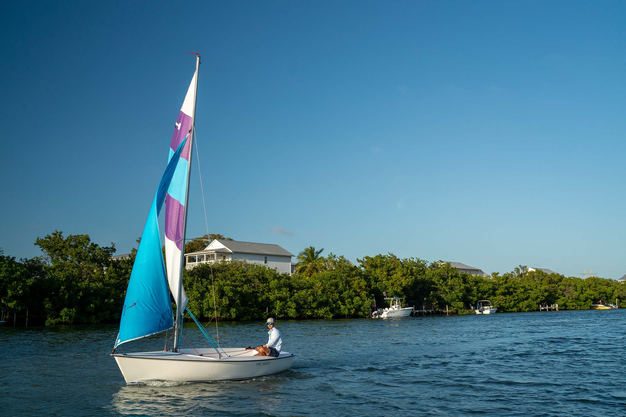 Ben Hermelin in a boat on the water