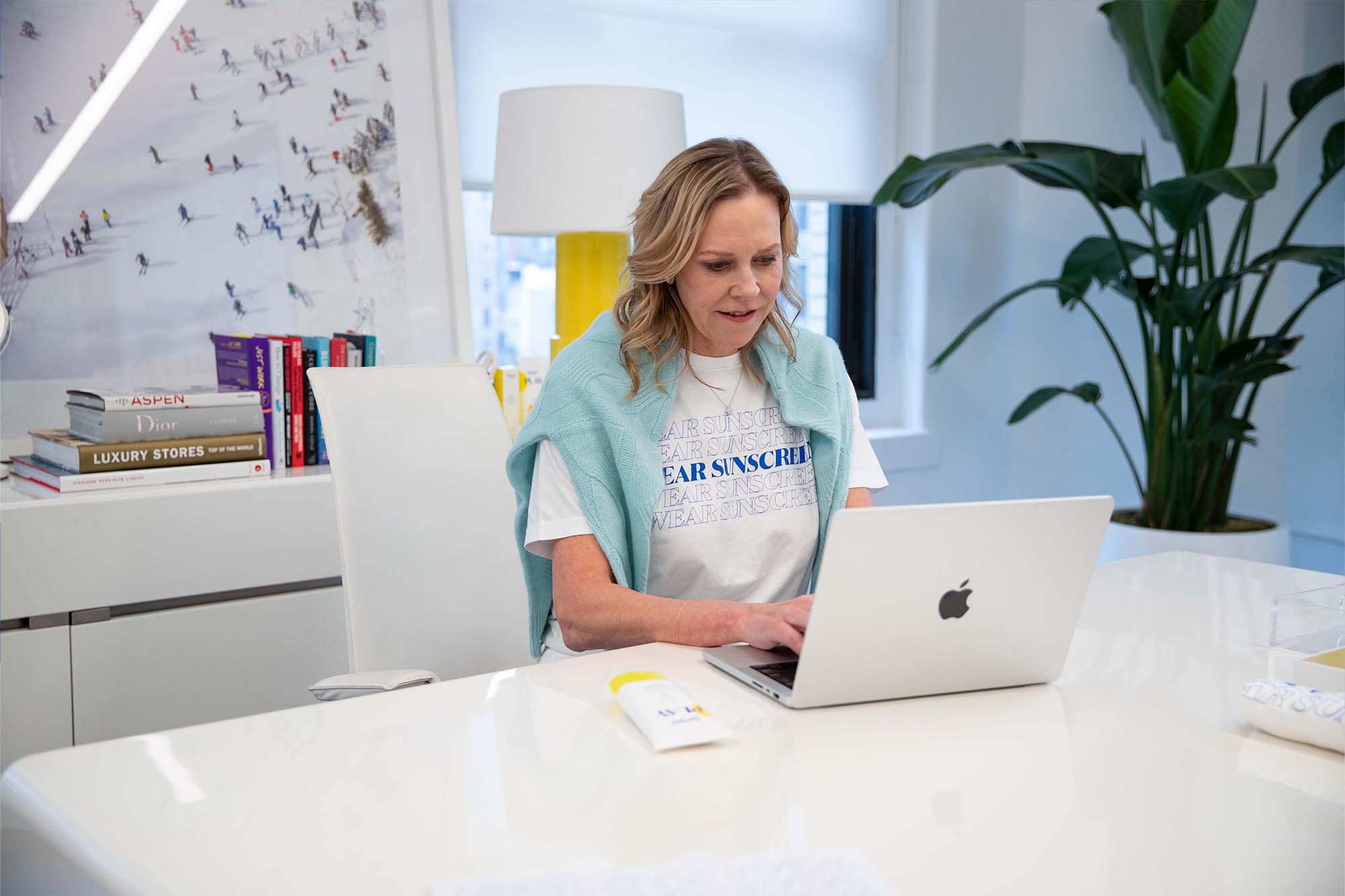 Holly Thaggard in Supergoop! office