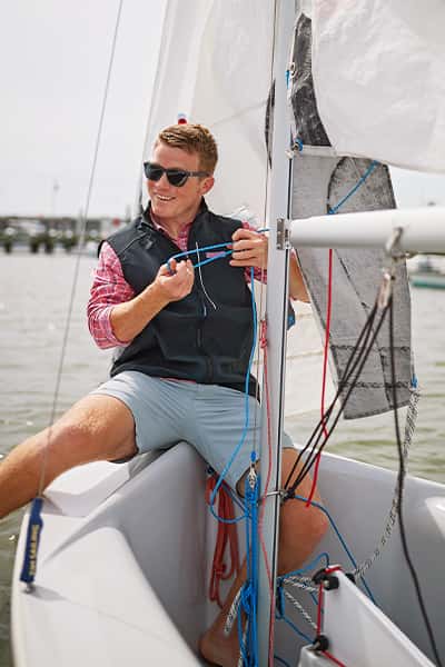 man sailing on the water