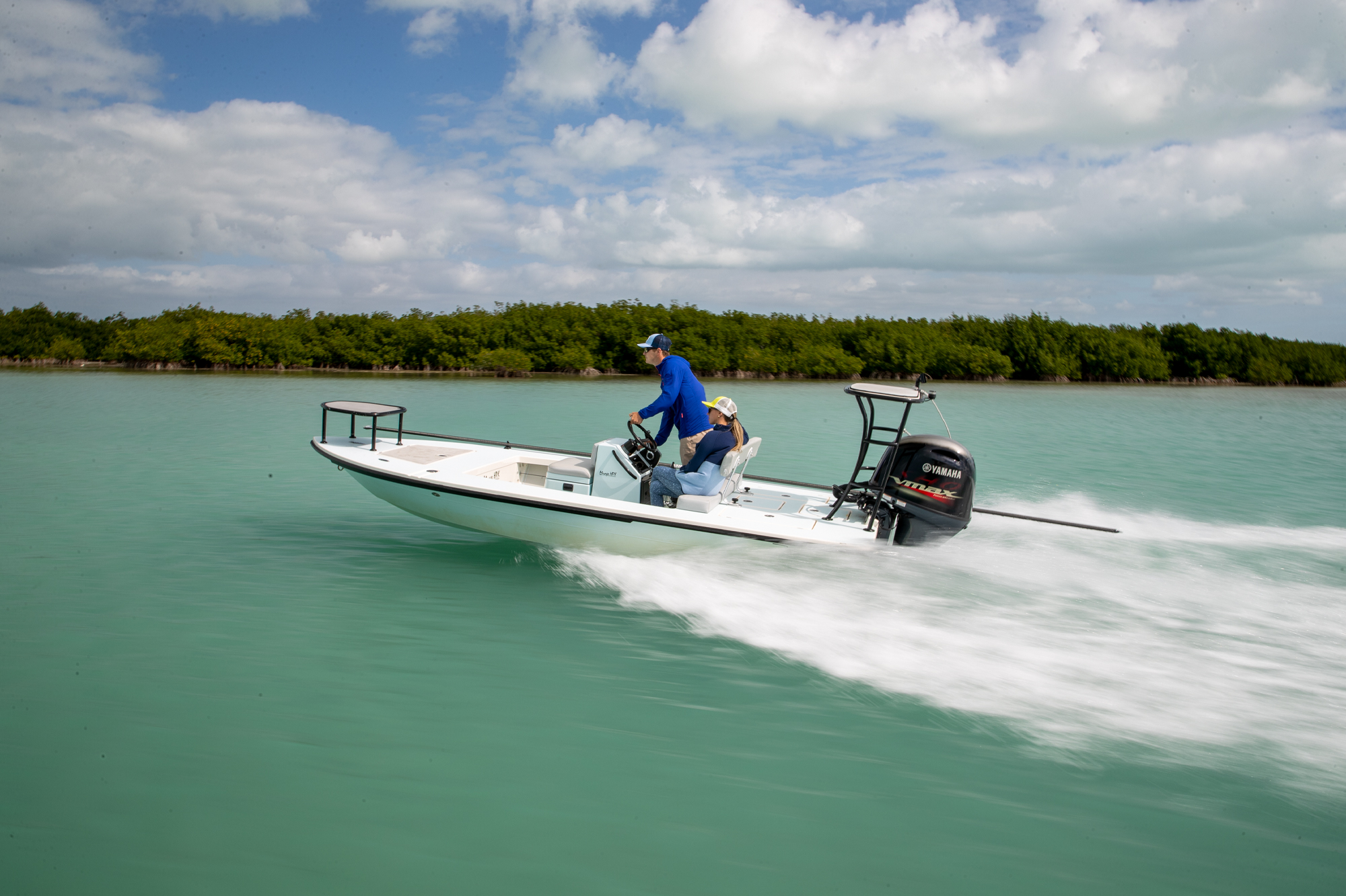 Connor and Natalie on a boat
