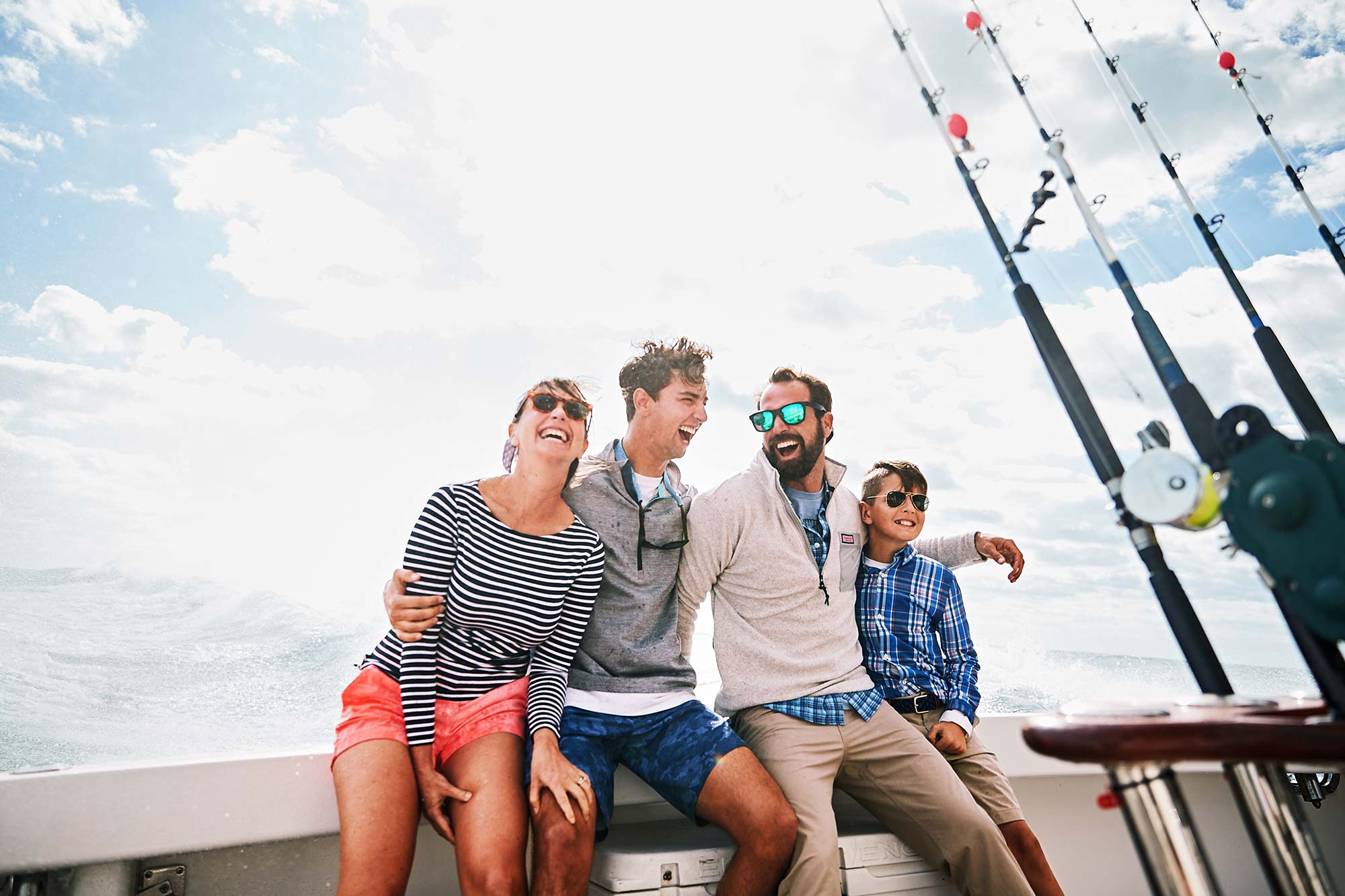 Philip Muller with his family on a boat