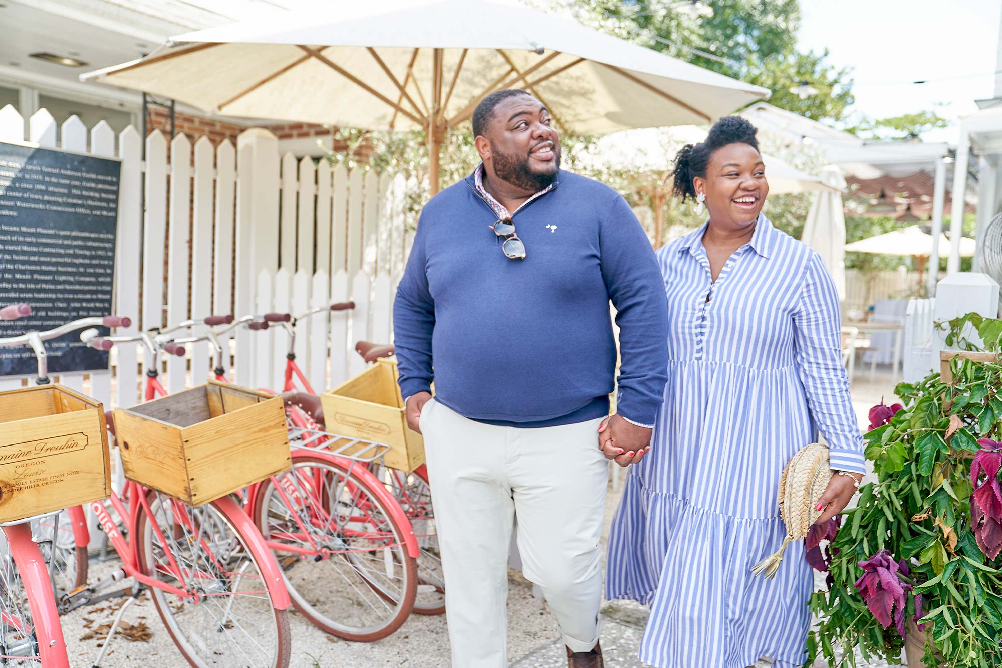 Victoria Ford and her husband, Marcus walking together