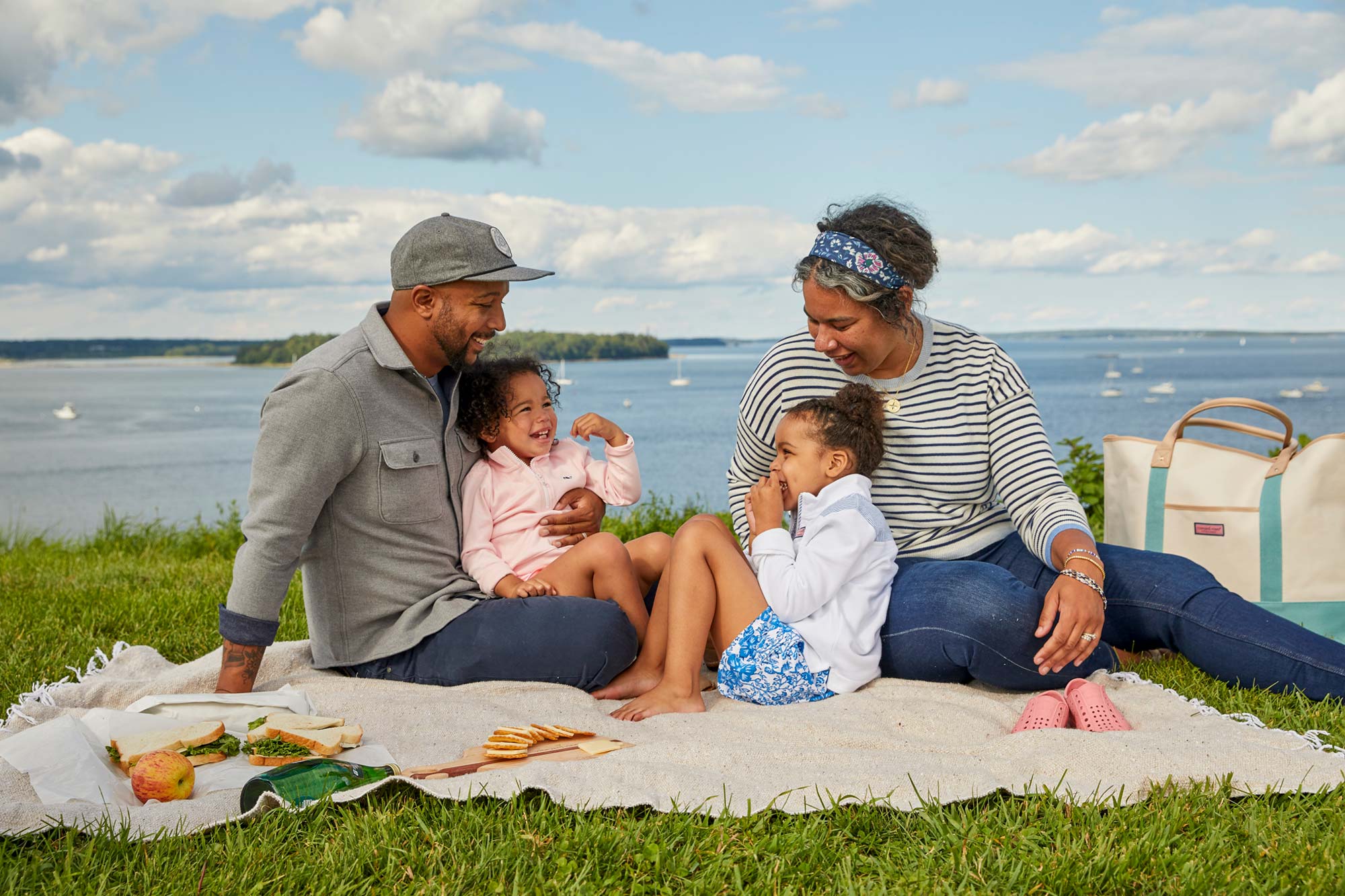 Ryan Adams and his family having a picnic