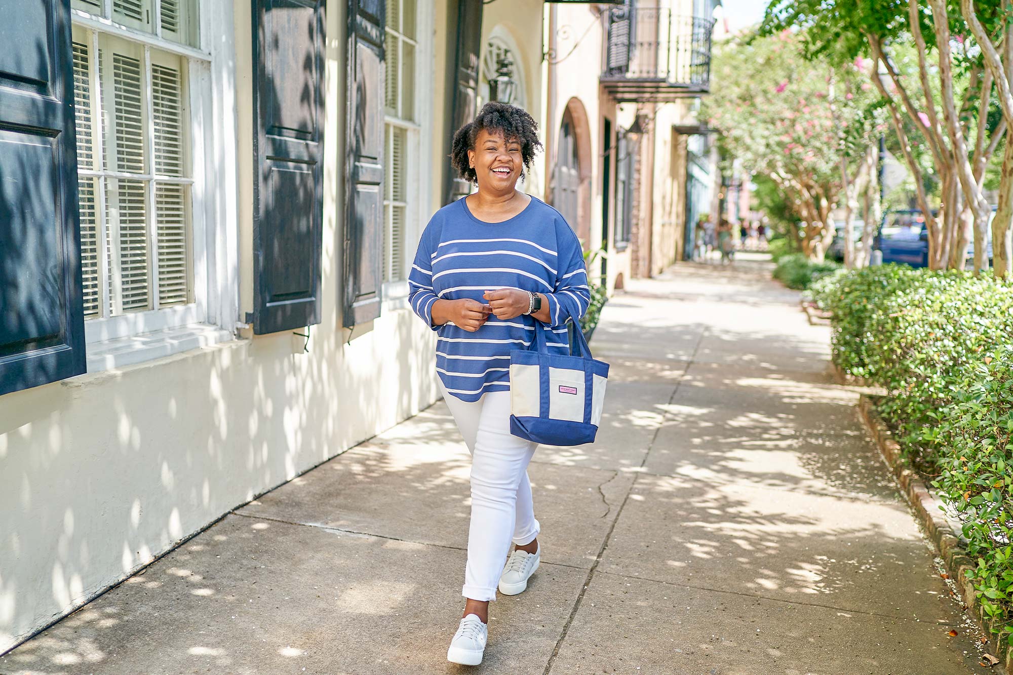 Victoria Ford walking down the street