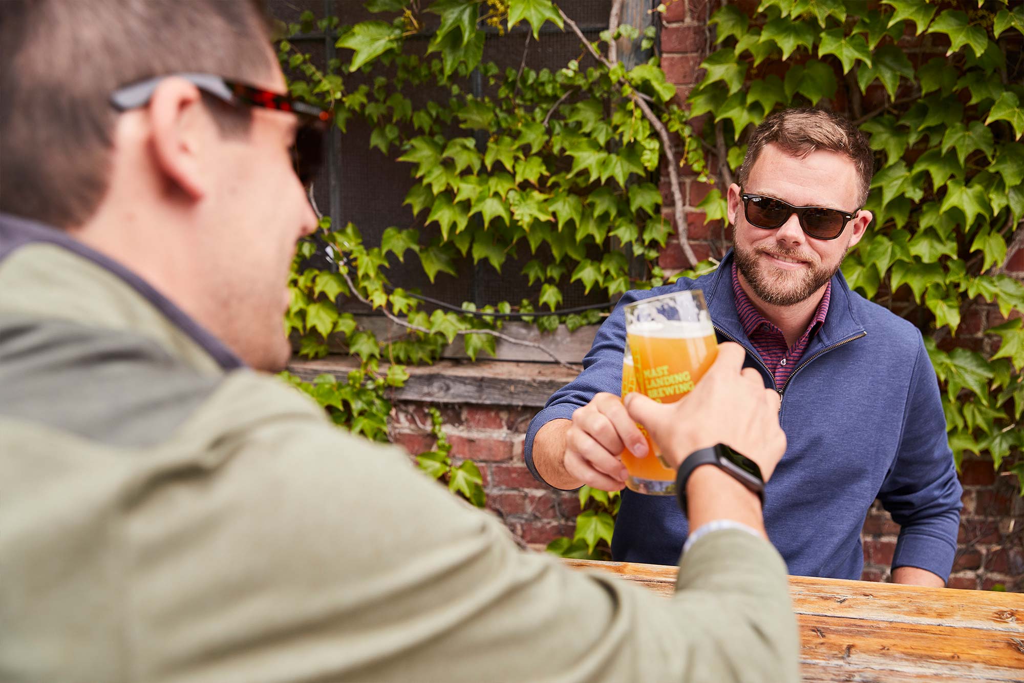 Parker Olen and friend having a drink