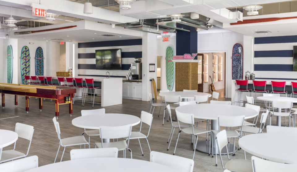 vineyard vines headquarters lunch area