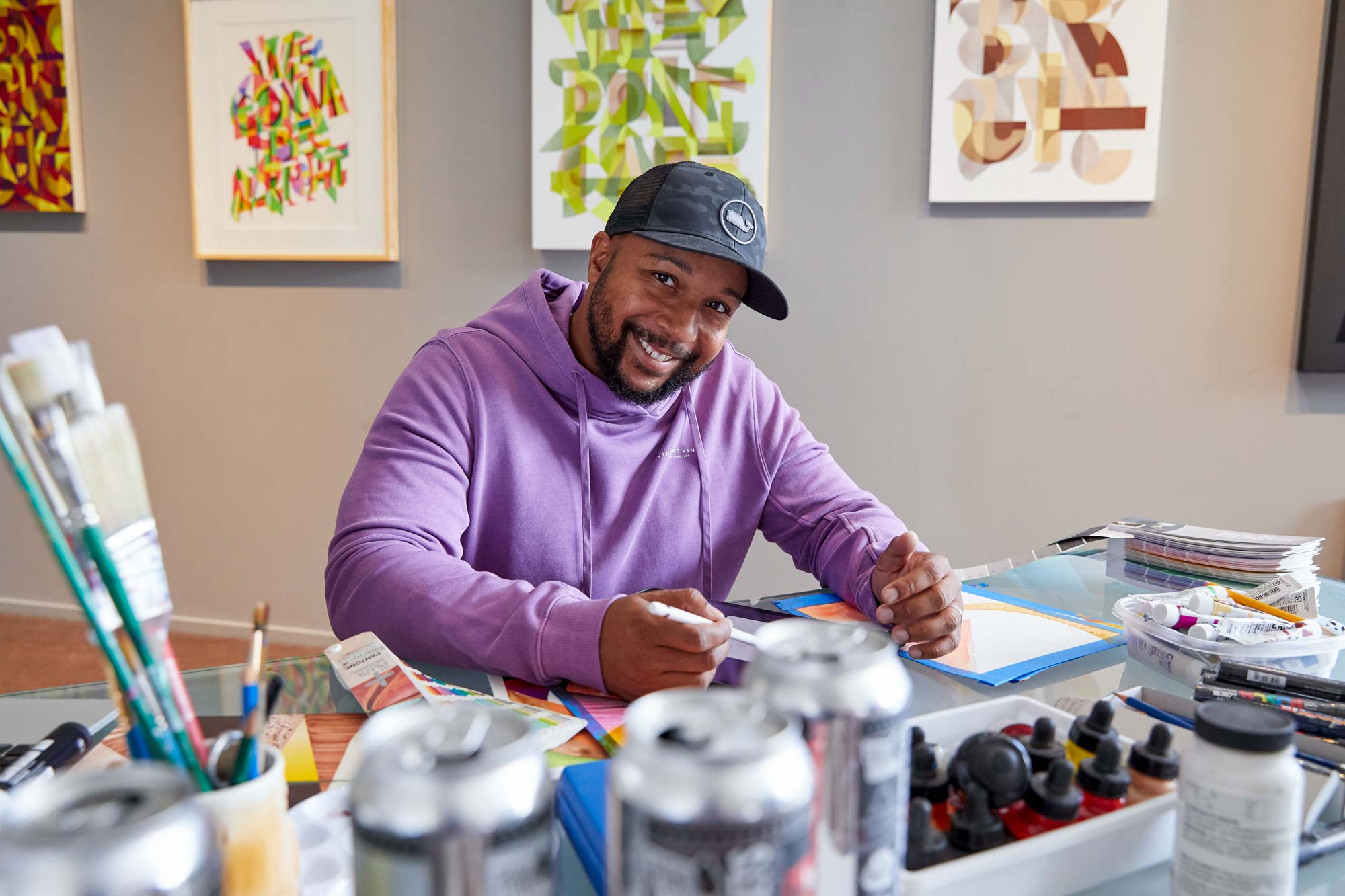 Ryan Adams working in studio