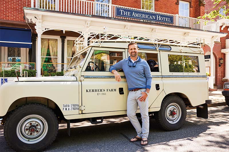 Nick Voulgaris in front of The American Hotel